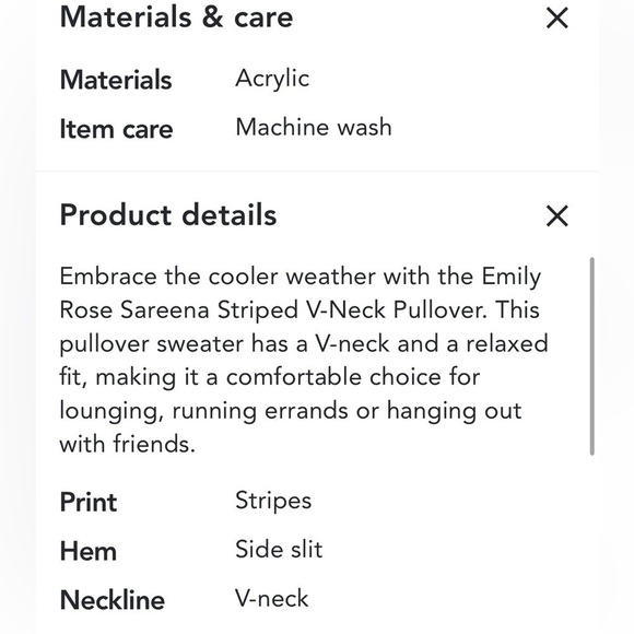 Emily Rose (bought on stitch fix). women’s V-neck sweater. Size XL.Cream and tan - Picture 3 of 13